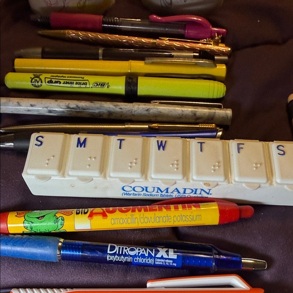 Assorted Writing Instruments and Office Supplies Set - some drug rep pens - Picture 6 of 7